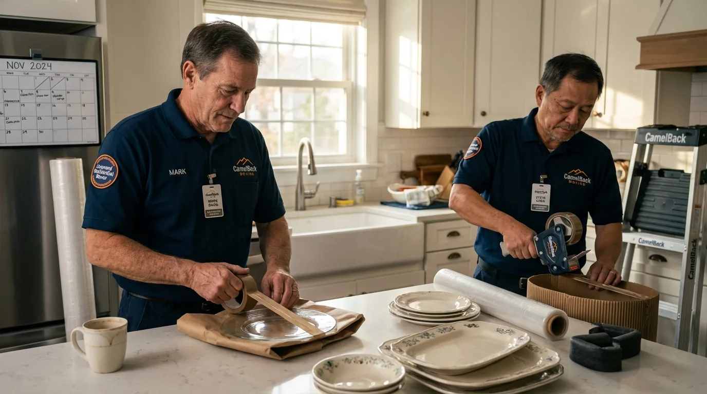 Professional crew packing kitchen dishware in Norwood, NJ